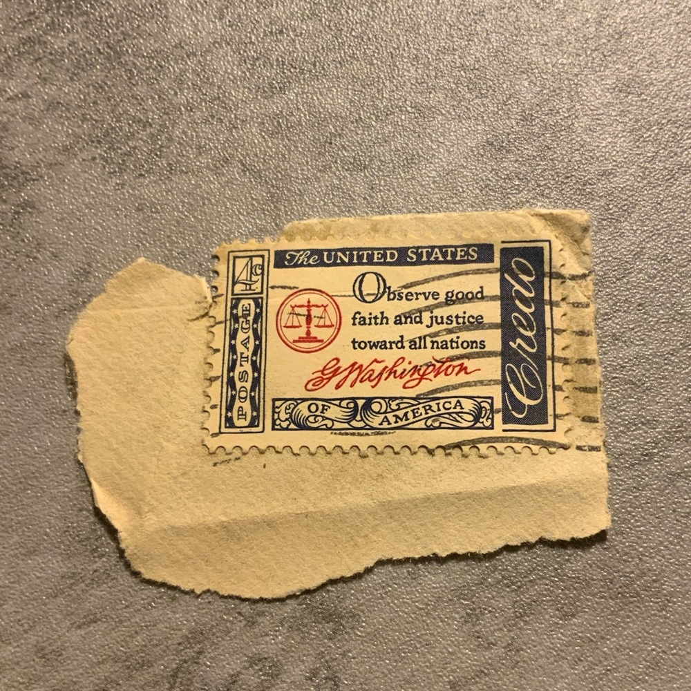 1960 Quotation from Washington's Farewell Address, 1796 stamp